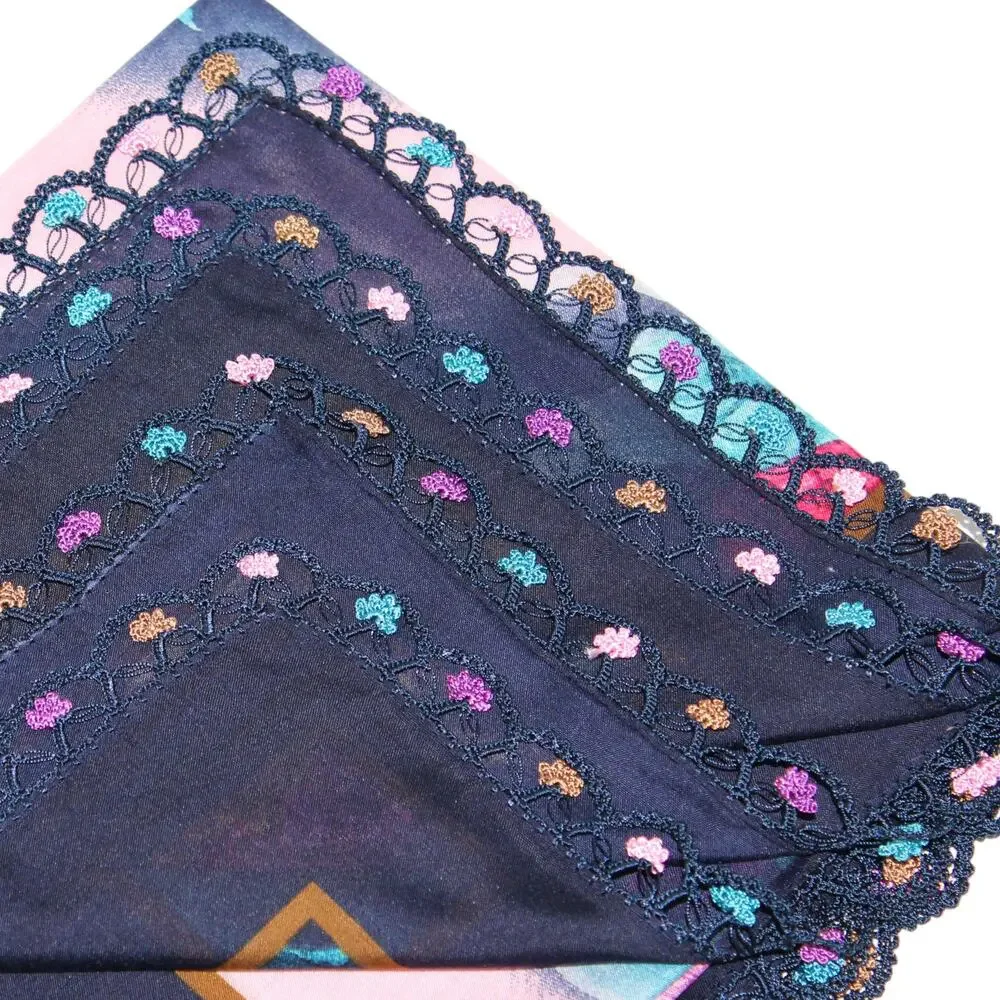 Tulbent Scarf Handmade Crochet Detailing NWOT